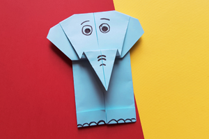 Netten Origami-Elefant falten: einfache Anleitung